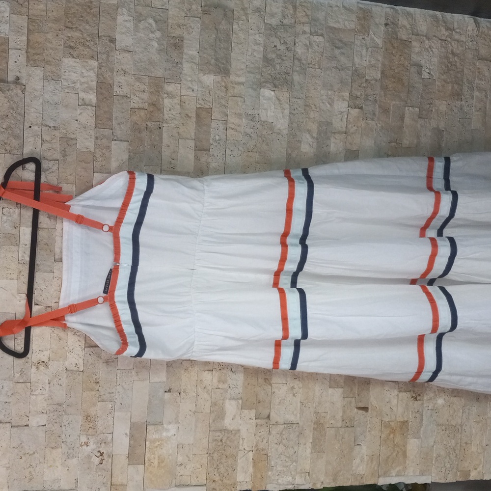 Lane Byrant Fit Flare Ribbon Detail Tiered Maxi Dress Sz 16 - Picture 3 of 14